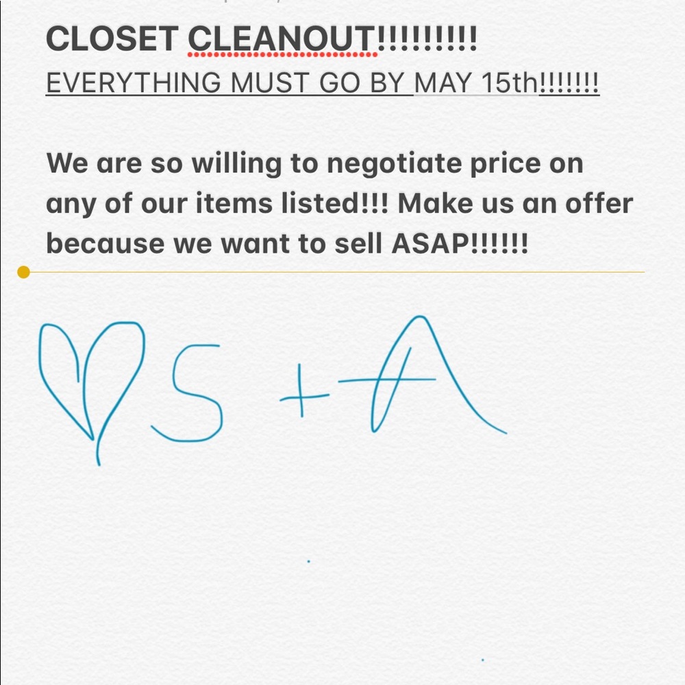 EVERYTHING MUST GO BY MAY15th!!!!!!!